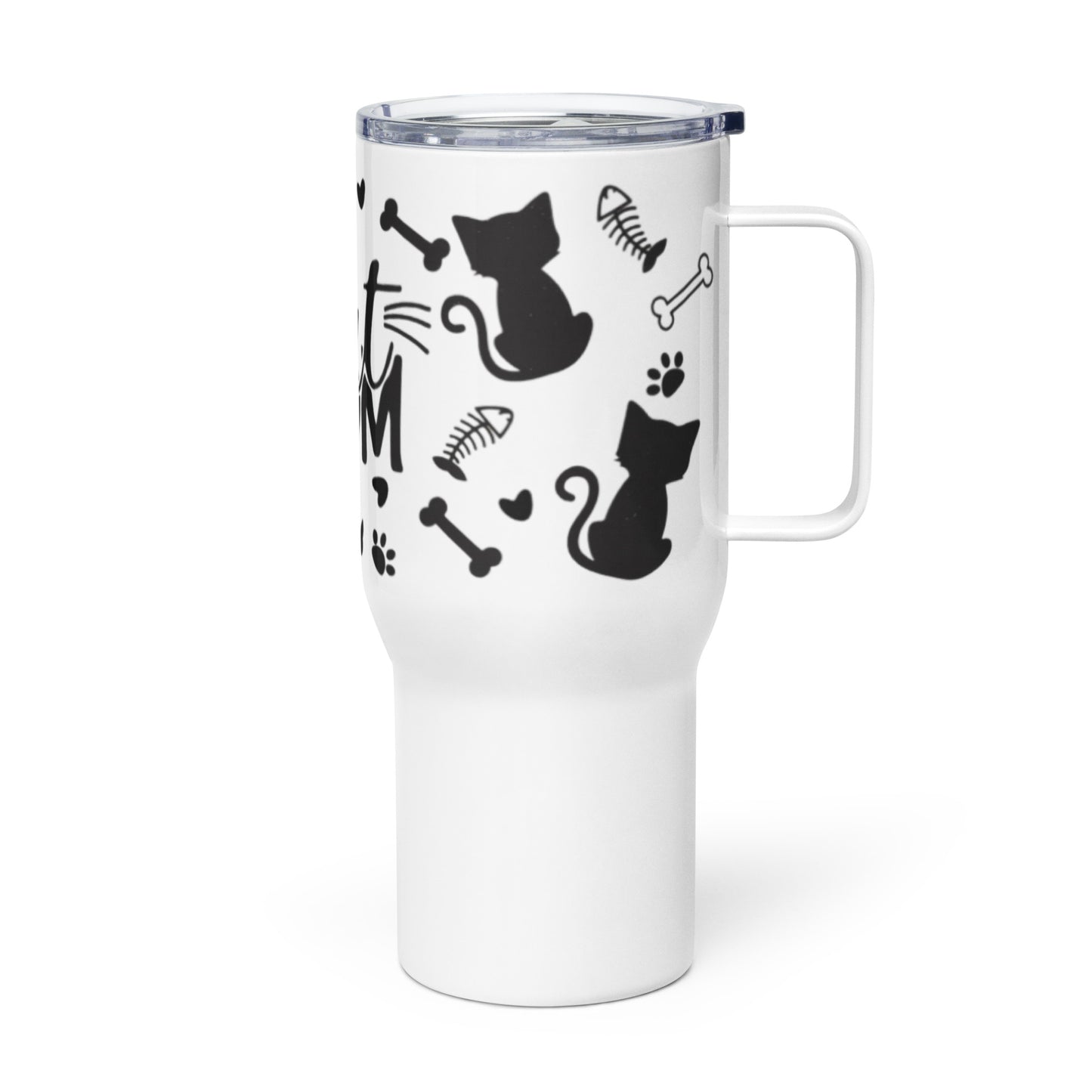 Travel mug with a handle