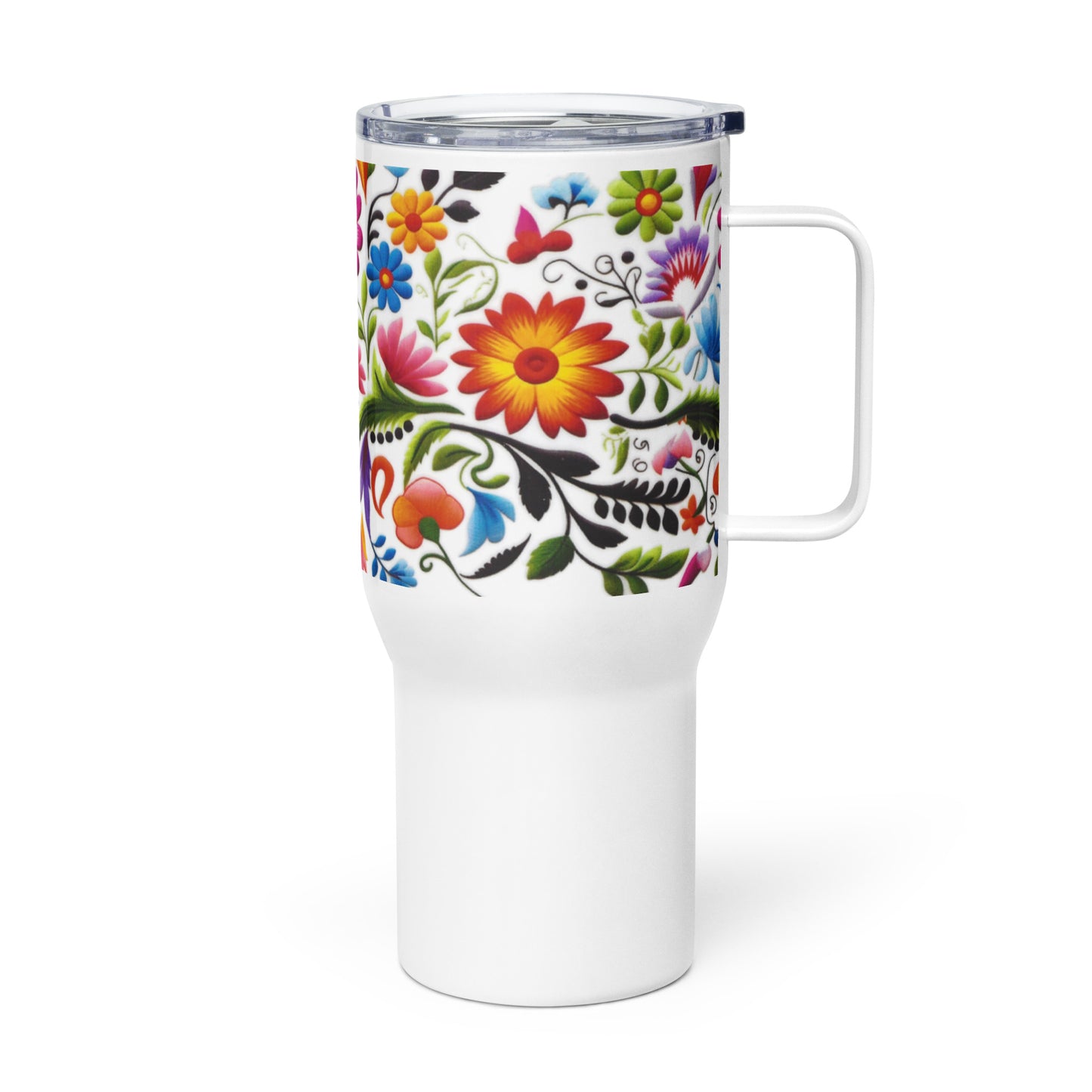 Travel mug with a handle