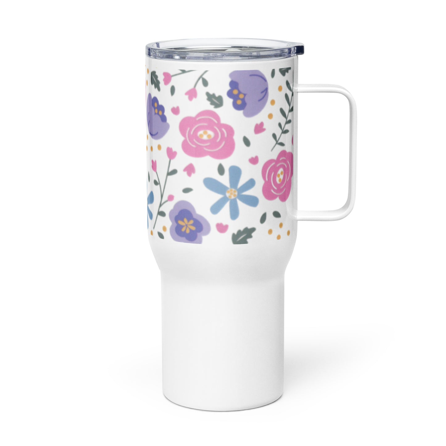 Travel mug with a handle