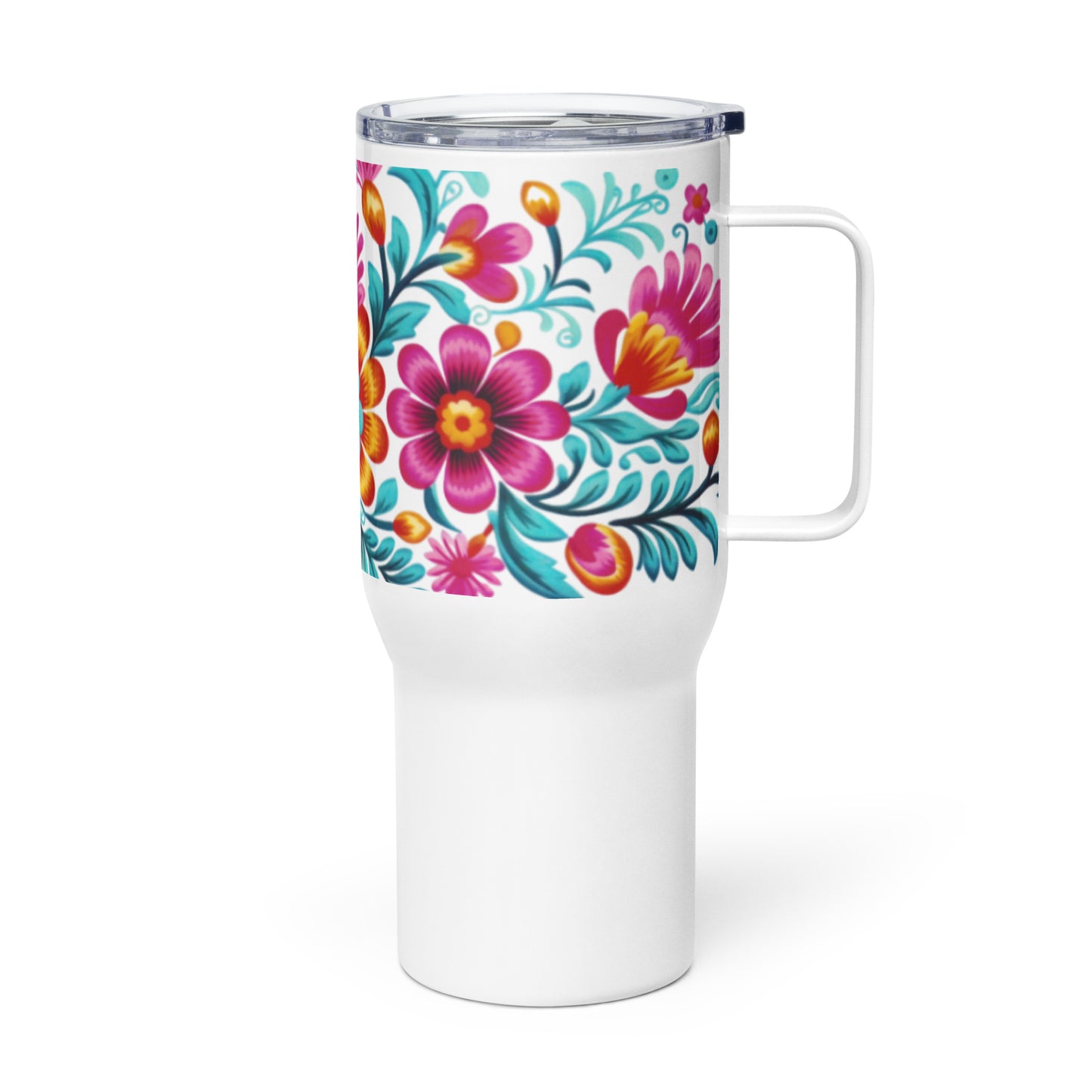 Travel mug with a handle