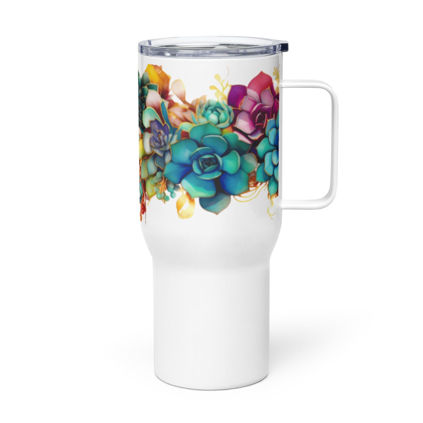 Travel mug with a handle