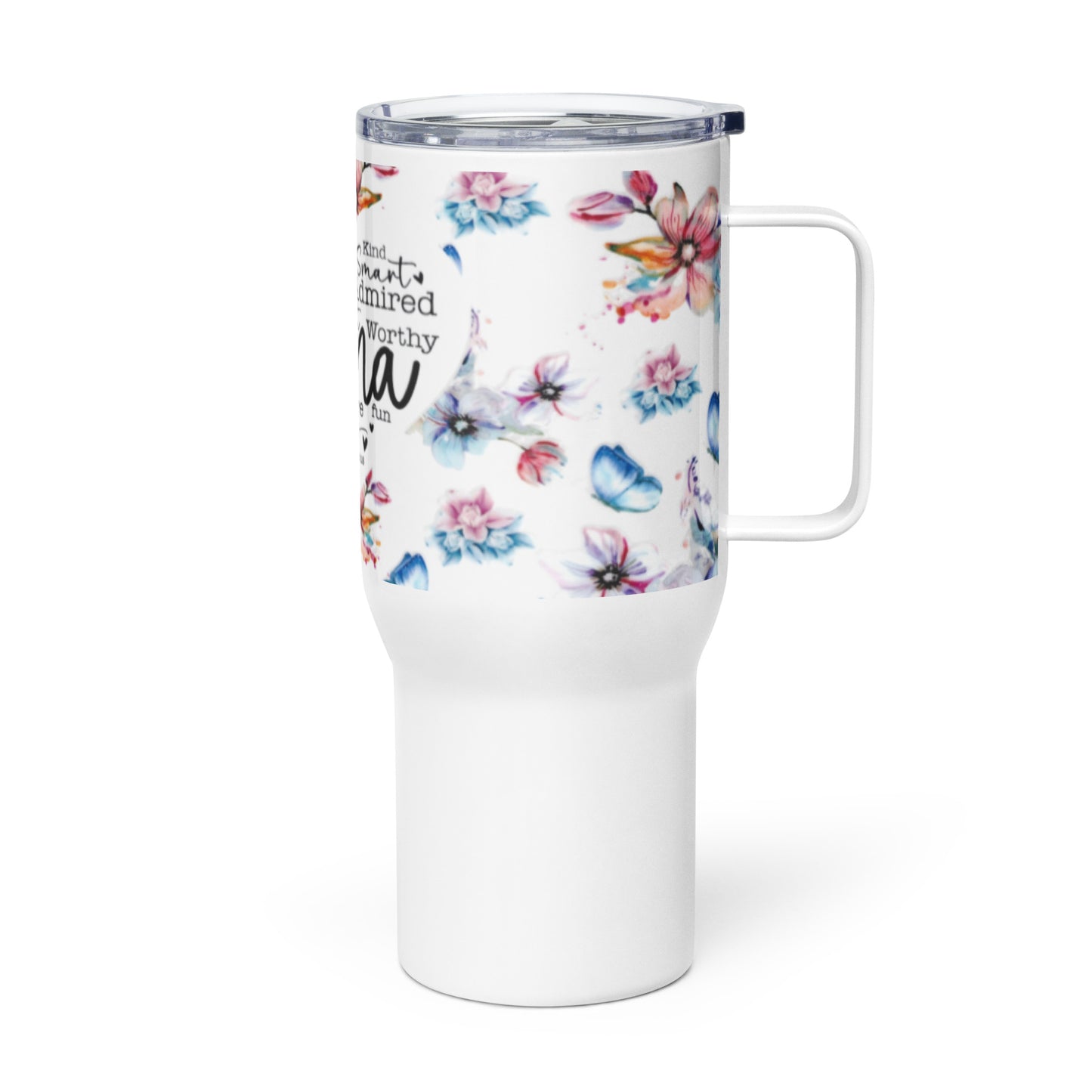 Travel mug with a handle