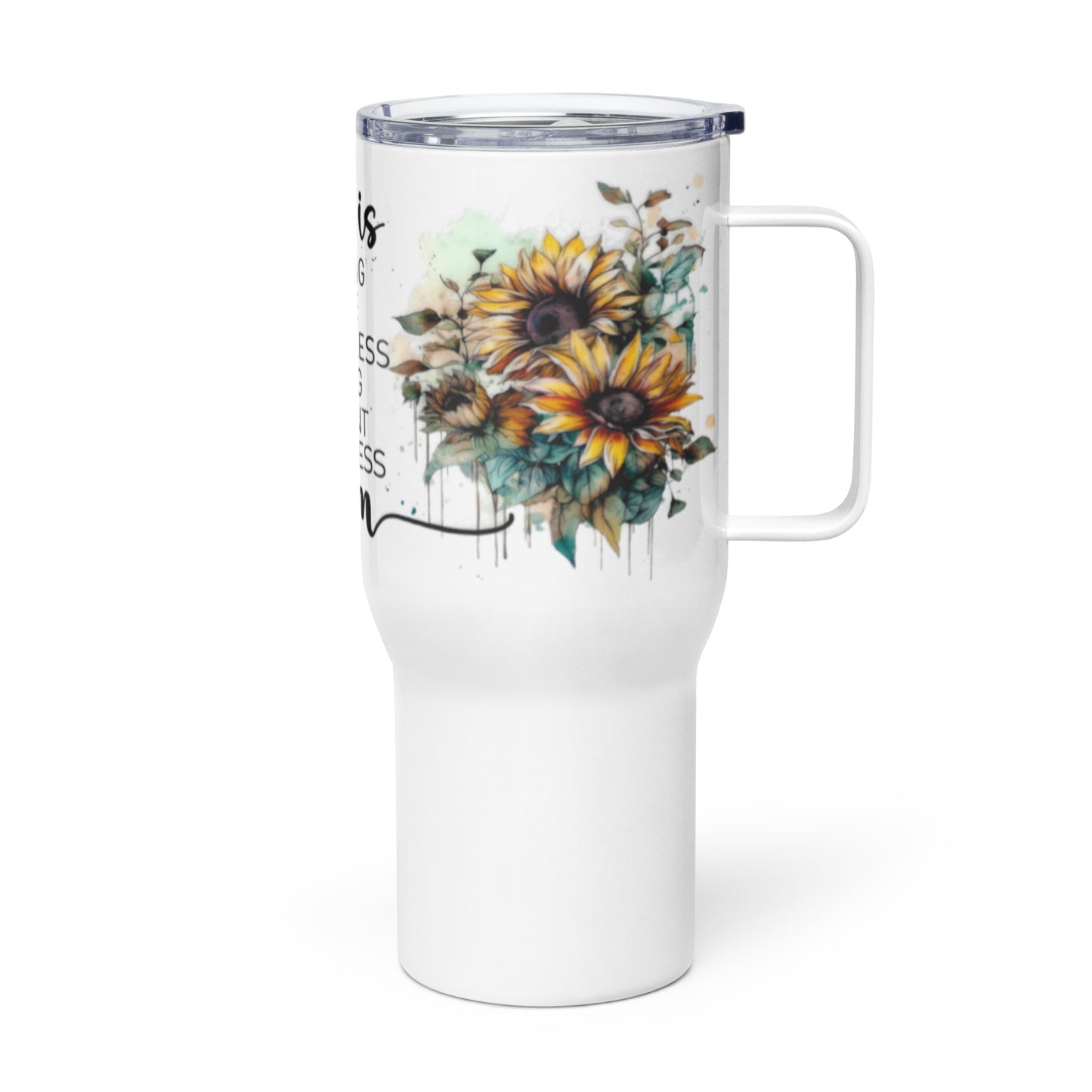 Travel mug with a handle