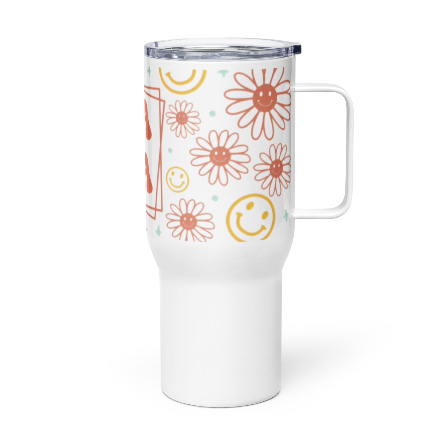 Travel mug with a handle