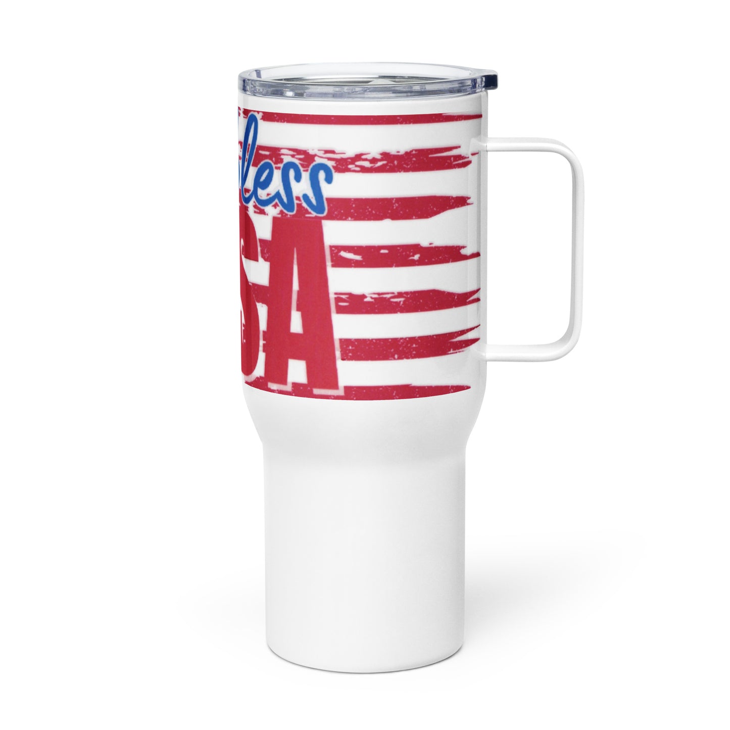 Travel mug with a handle