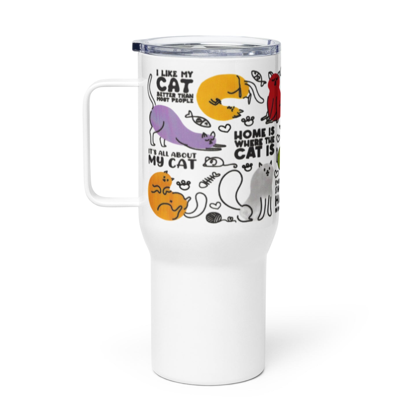 Travel mug with a handle