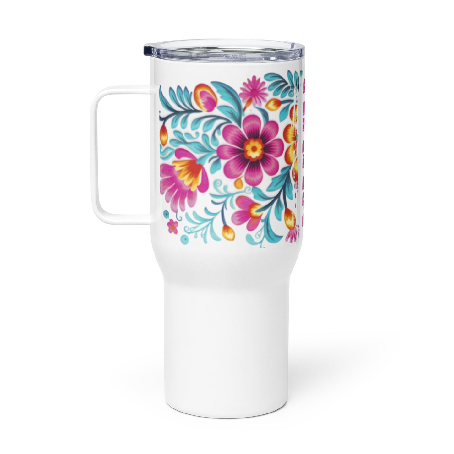 Travel mug with a handle