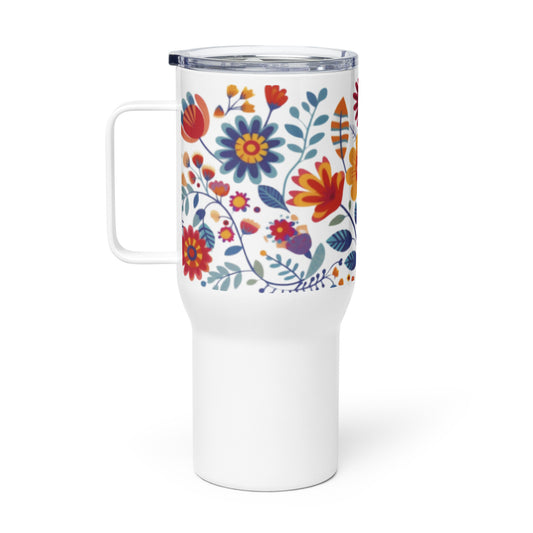 Travel mug with a handle