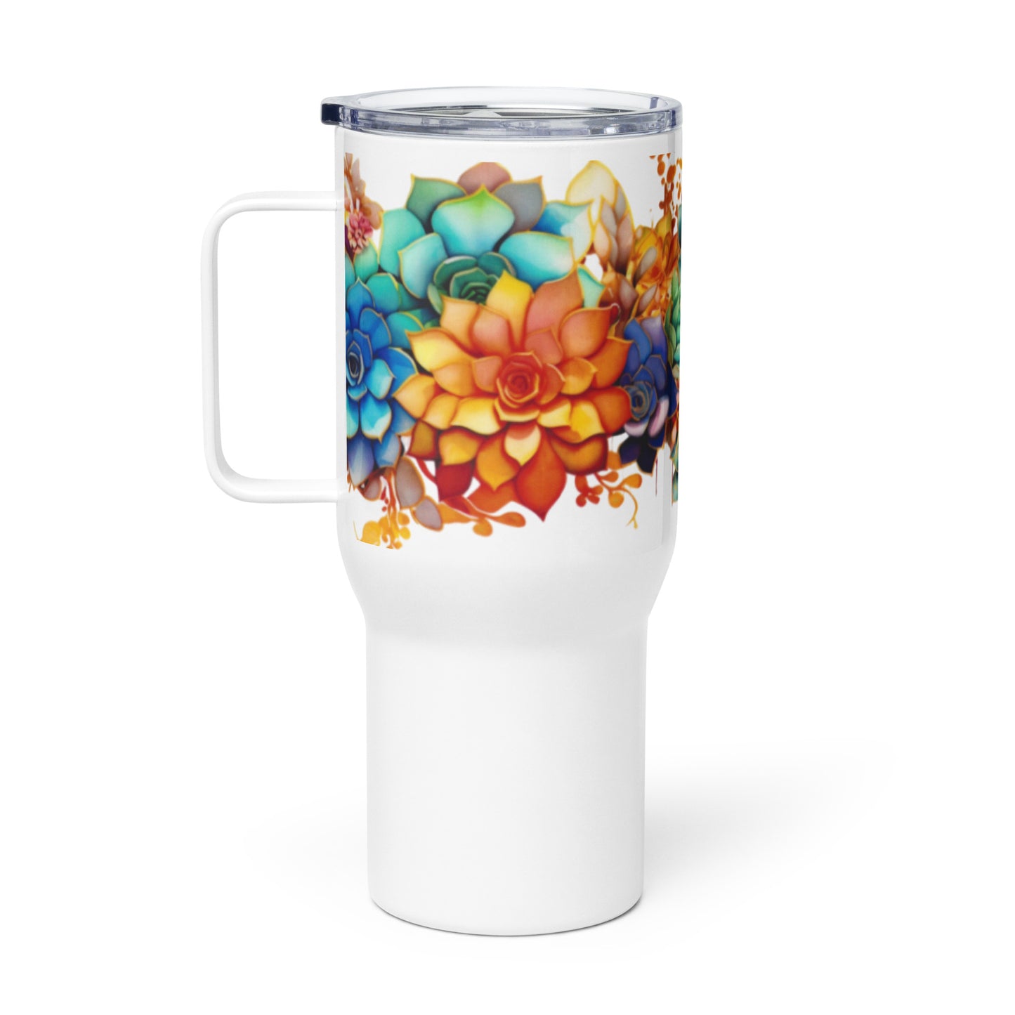 Travel mug with a handle