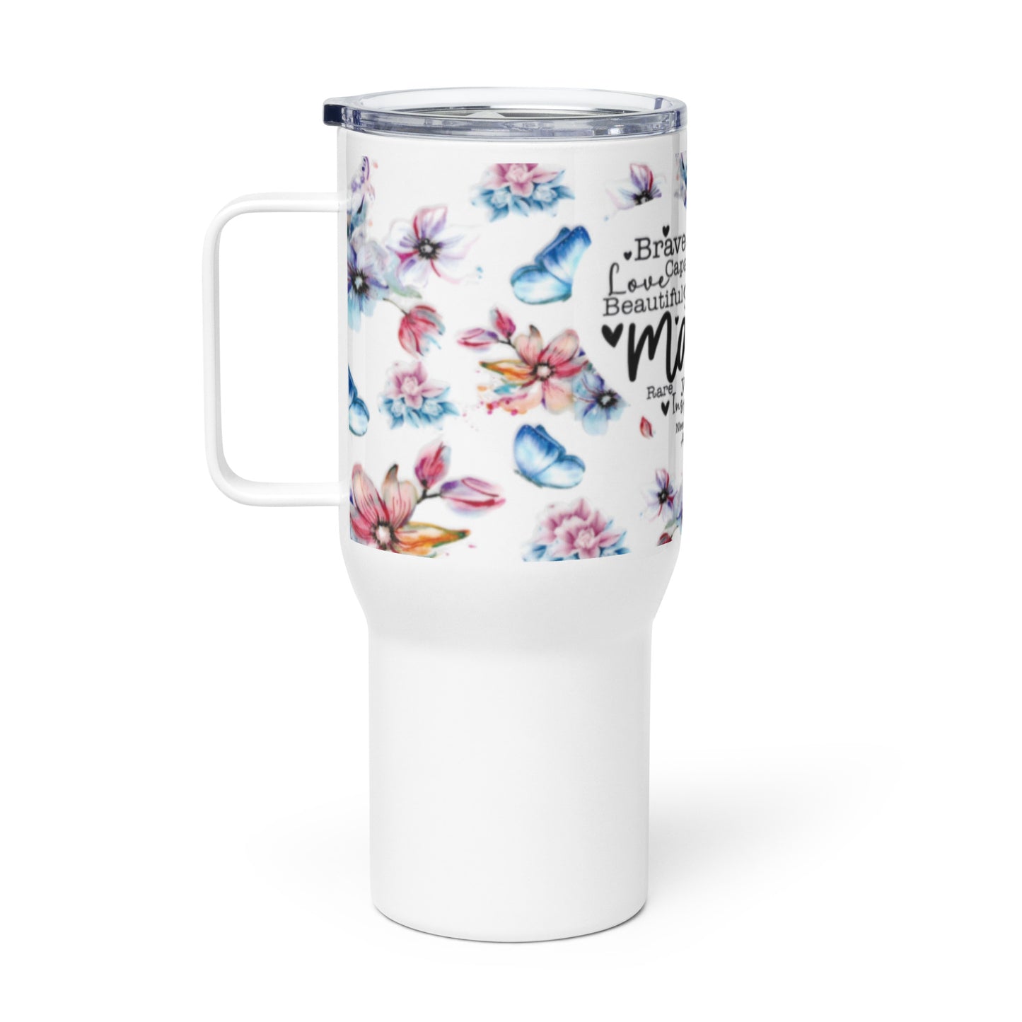 Travel mug with a handle