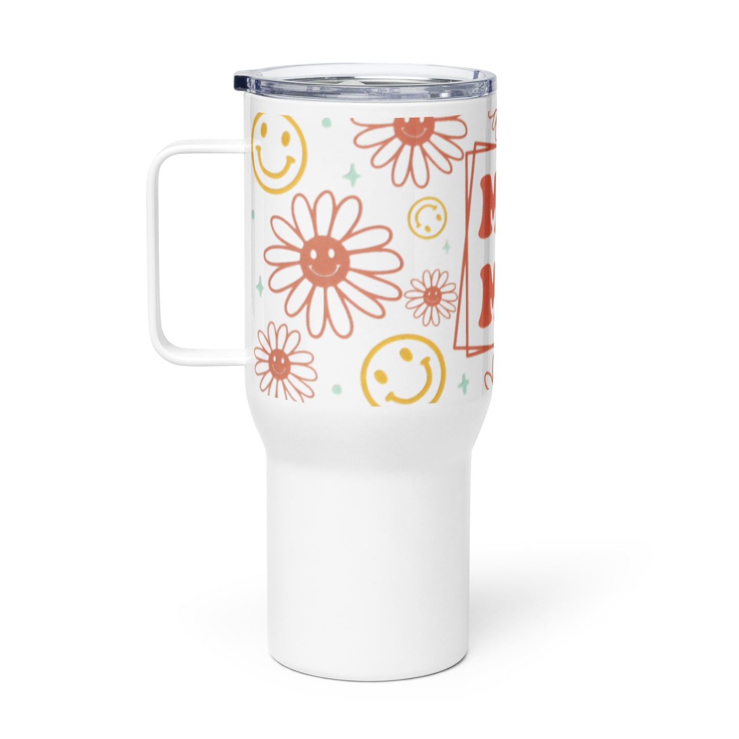 Travel mug with a handle