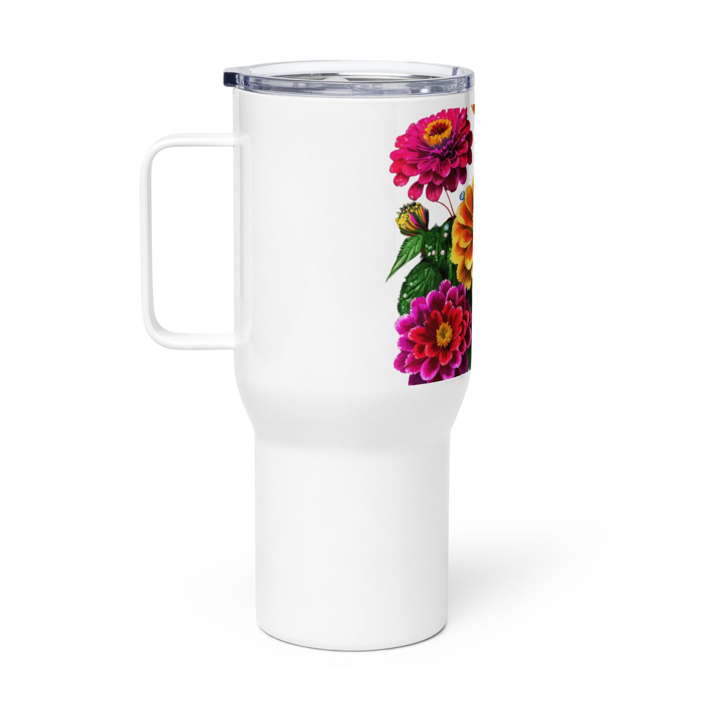 Travel mug with a handle